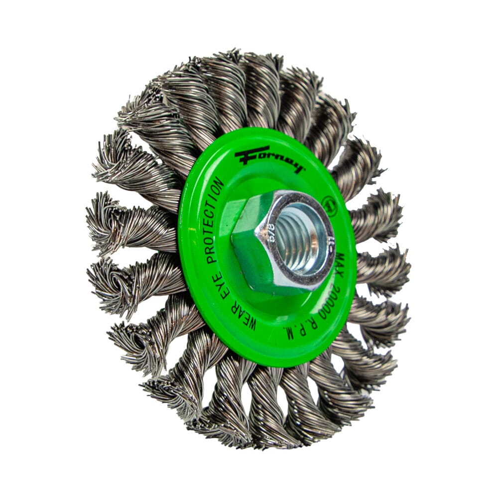 Wire Wheel, Knotted, 4 in x .020 in x 5/8 in-11 Arbor
